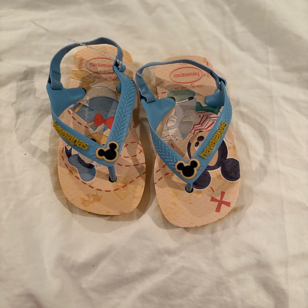 Havaianas Disney Blue Cream Sandals Summer Flip Flops